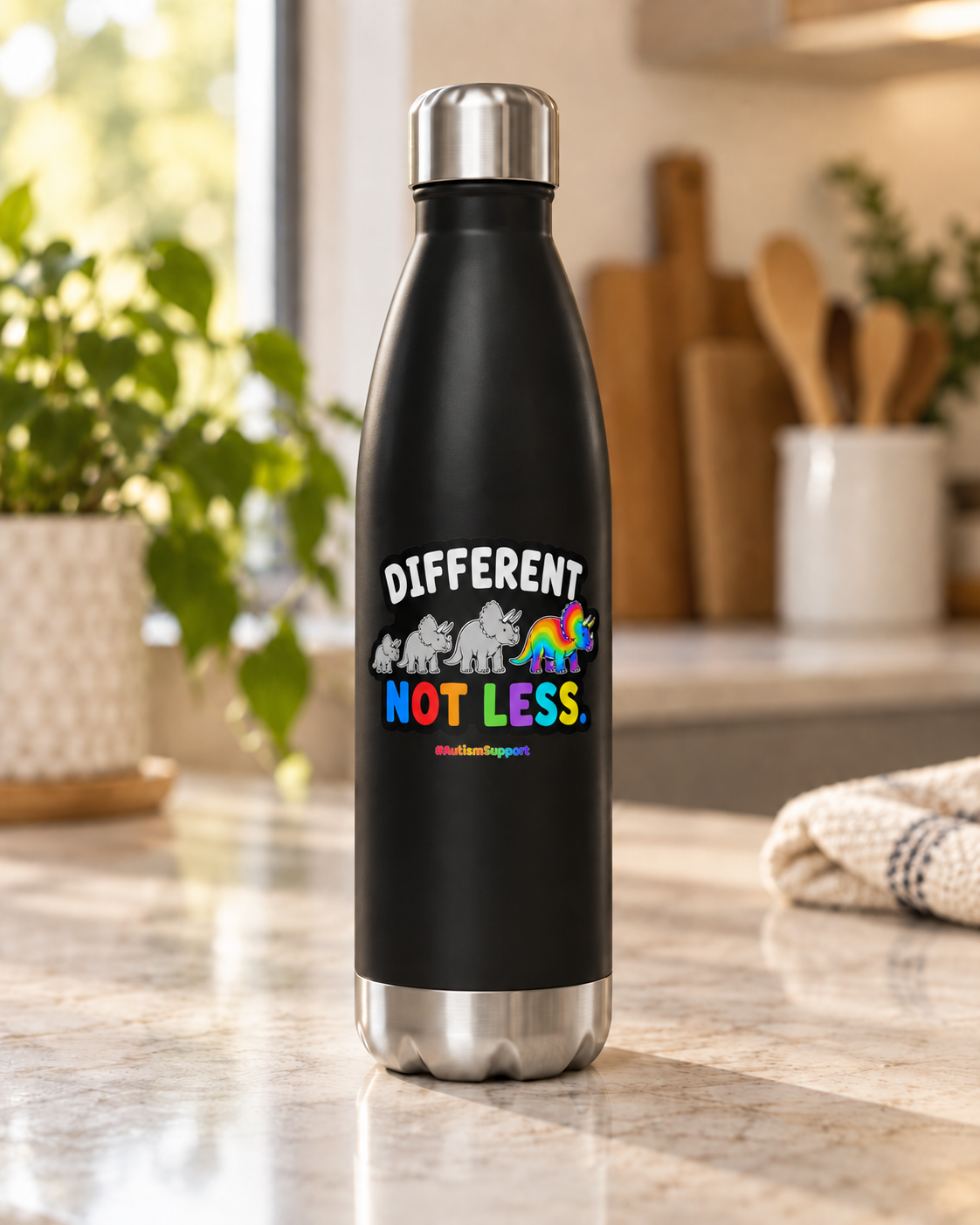 Different Not Less Water Bottle — 17oz Stainless Steel Bottle