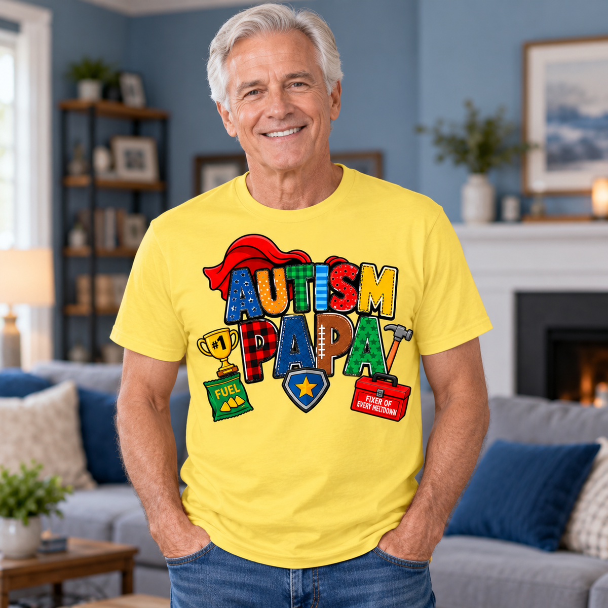 Autism Papa Men's T-Shirt | Autism Awareness Shirt