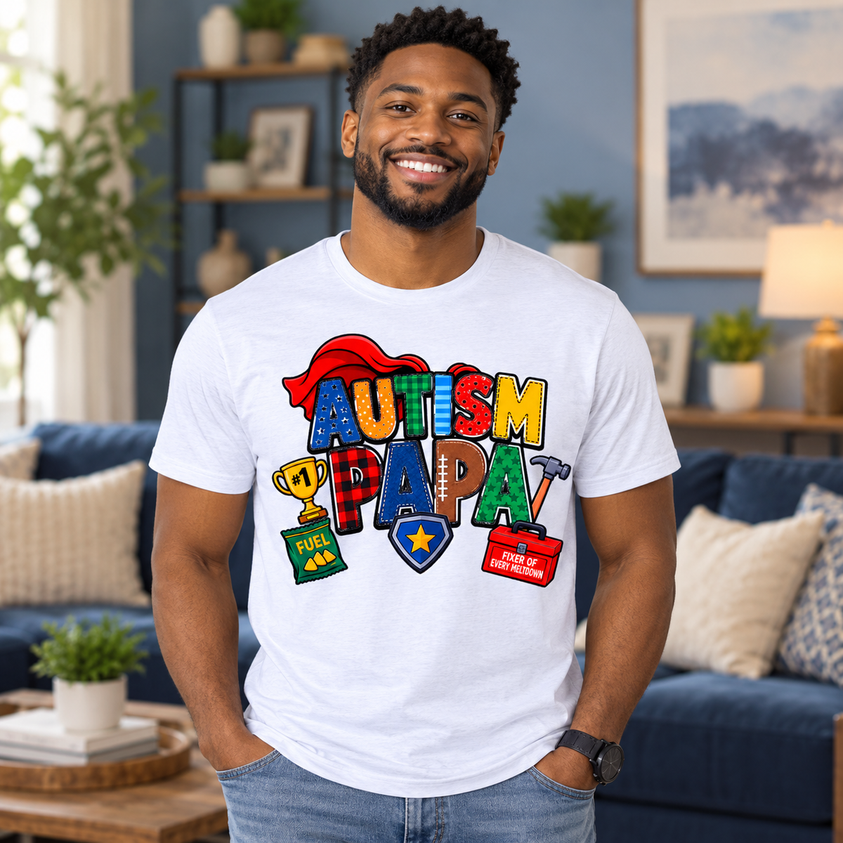 Autism Papa Men's T-Shirt | Autism Awareness Shirt