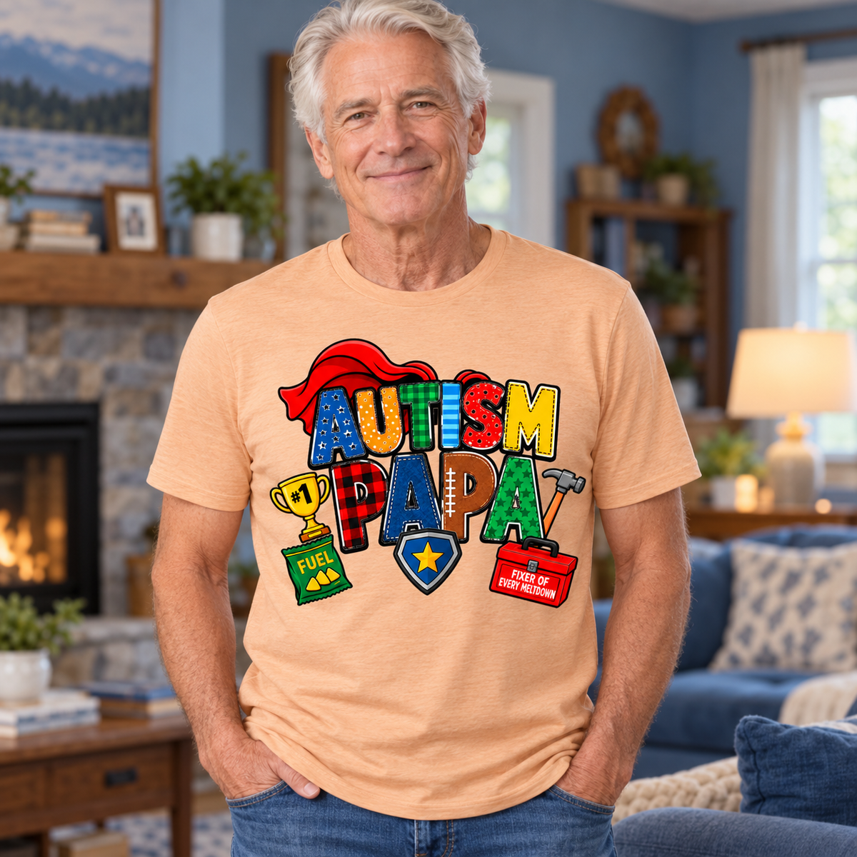 Autism Papa Men's T-Shirt | Autism Awareness Shirt
