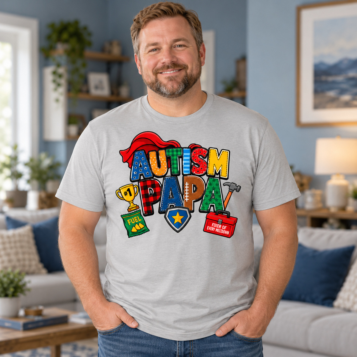Autism Papa Men's T-Shirt | Autism Awareness Shirt