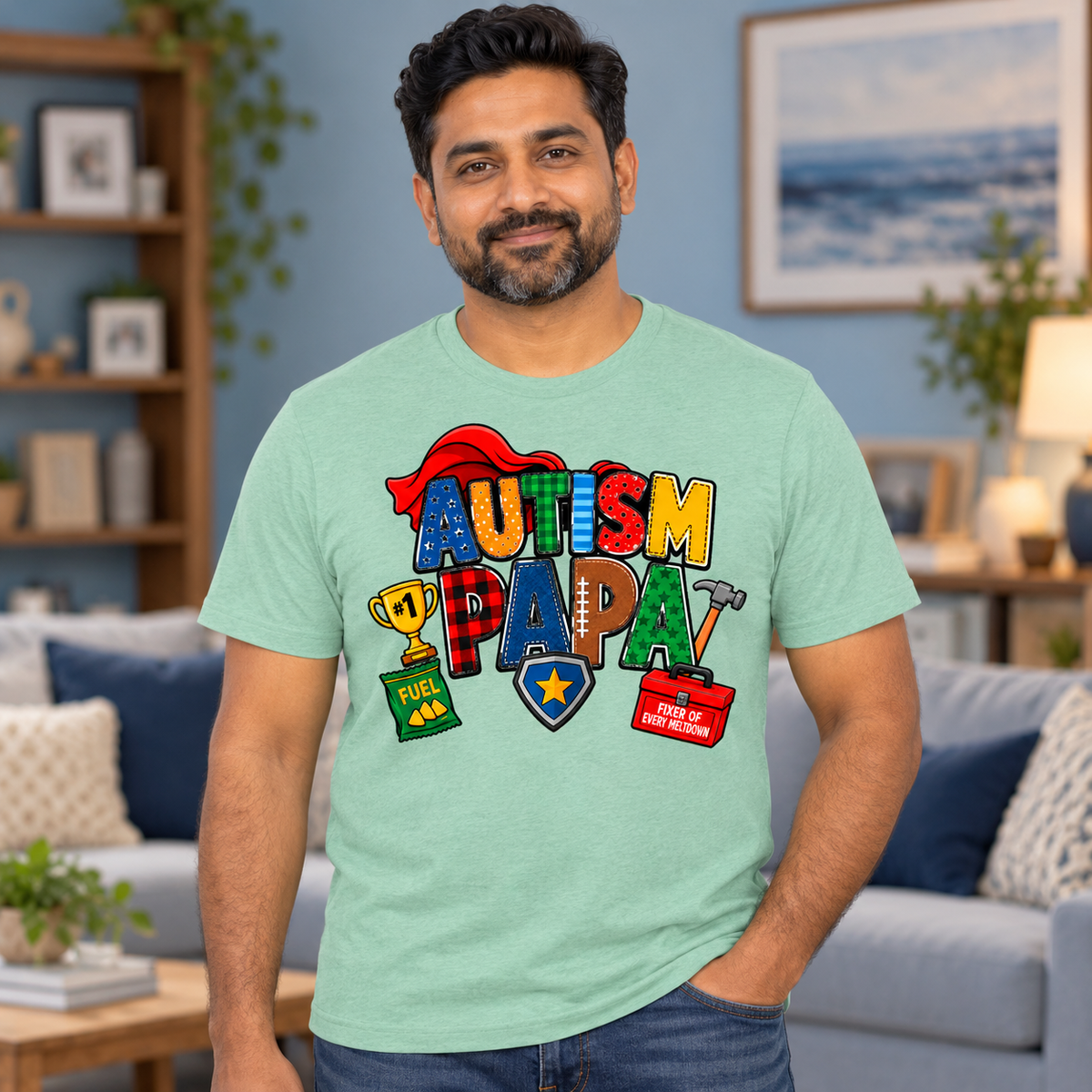 Autism Papa Men's T-Shirt | Autism Awareness Shirt