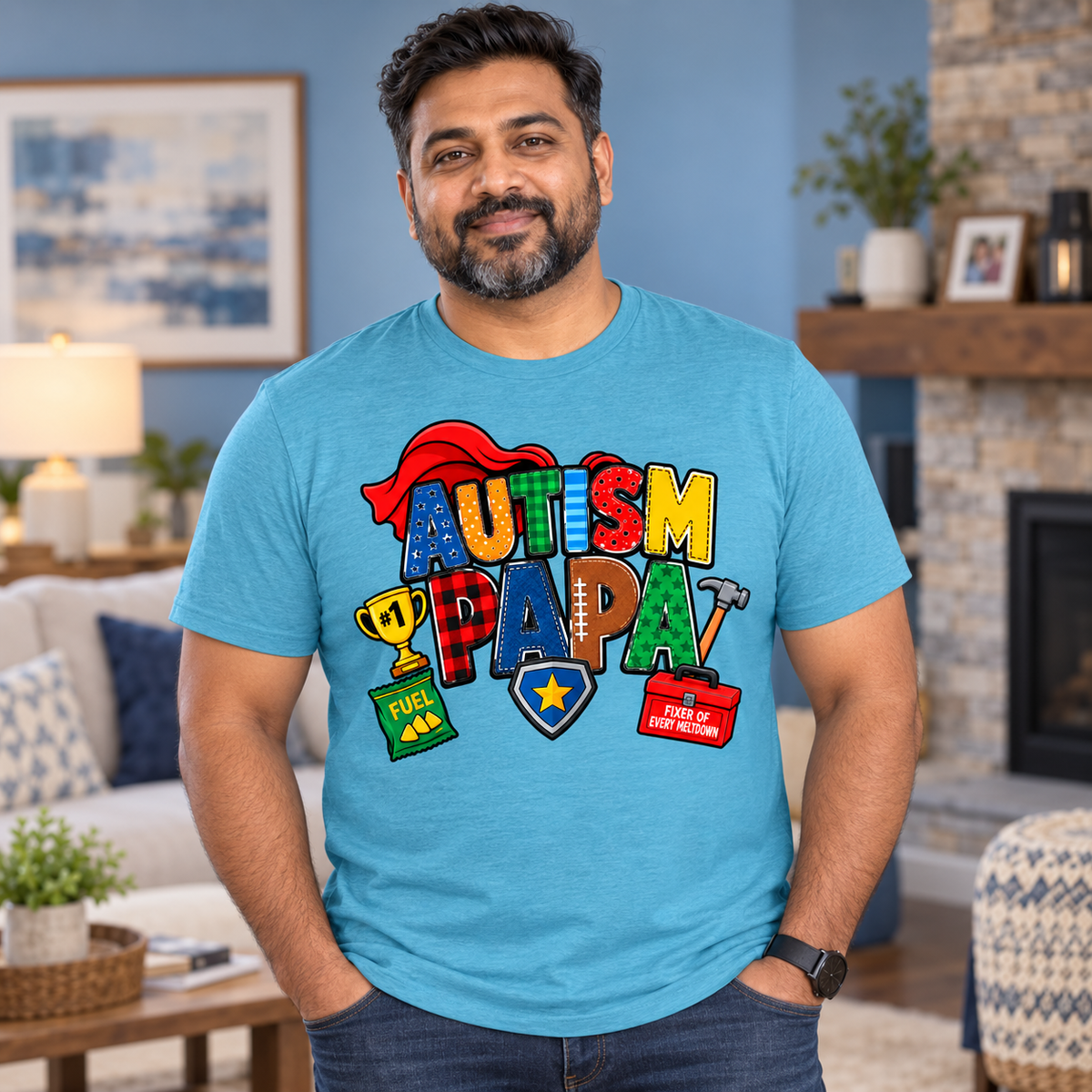 Autism Papa Men's T-Shirt | Autism Awareness Shirt