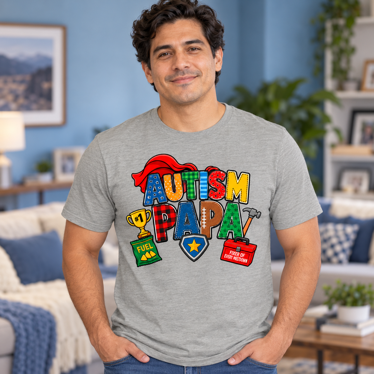 Autism Papa Men's T-Shirt | Autism Awareness Shirt