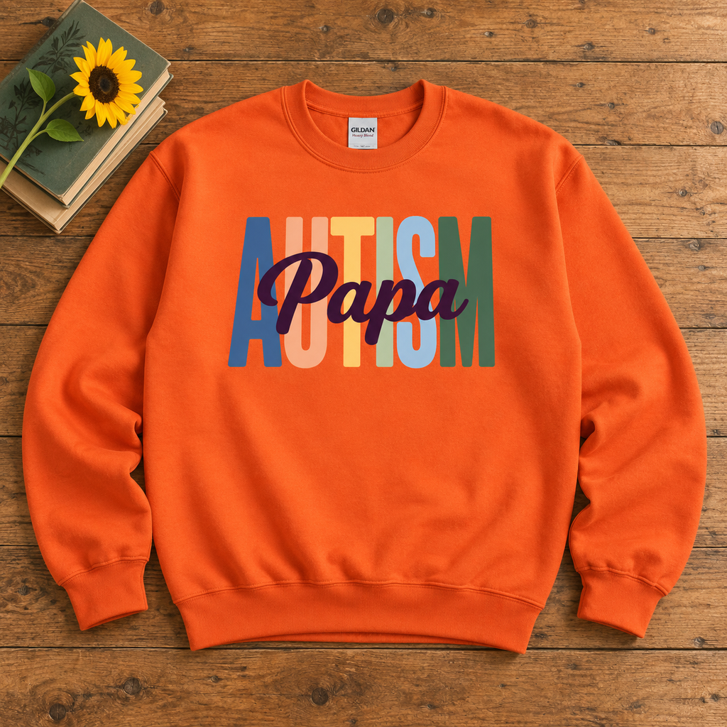 Autism Papa | Autism Support Ribbon Crewneck