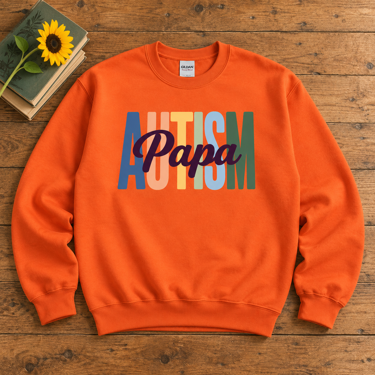 Autism Papa | Autism Support Ribbon Crewneck