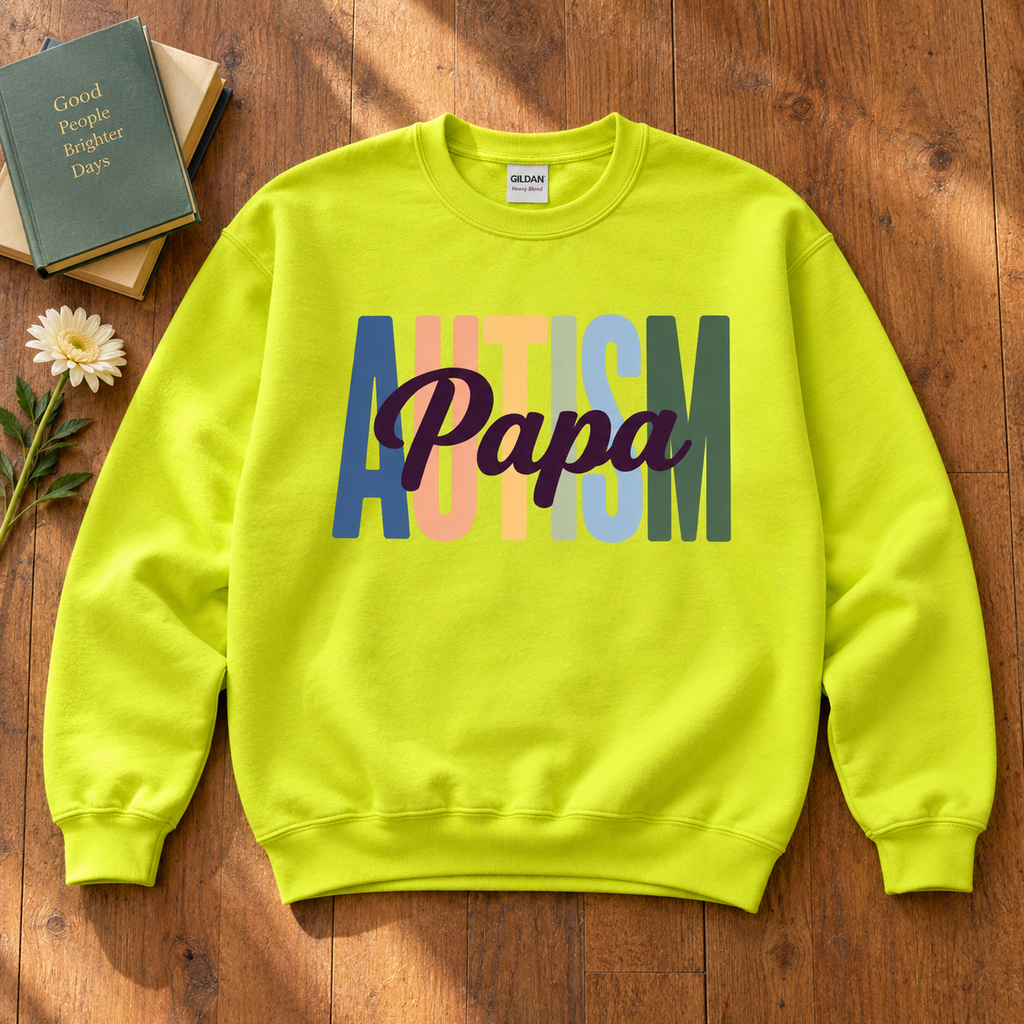 Autism Papa | Autism Support Ribbon Crewneck