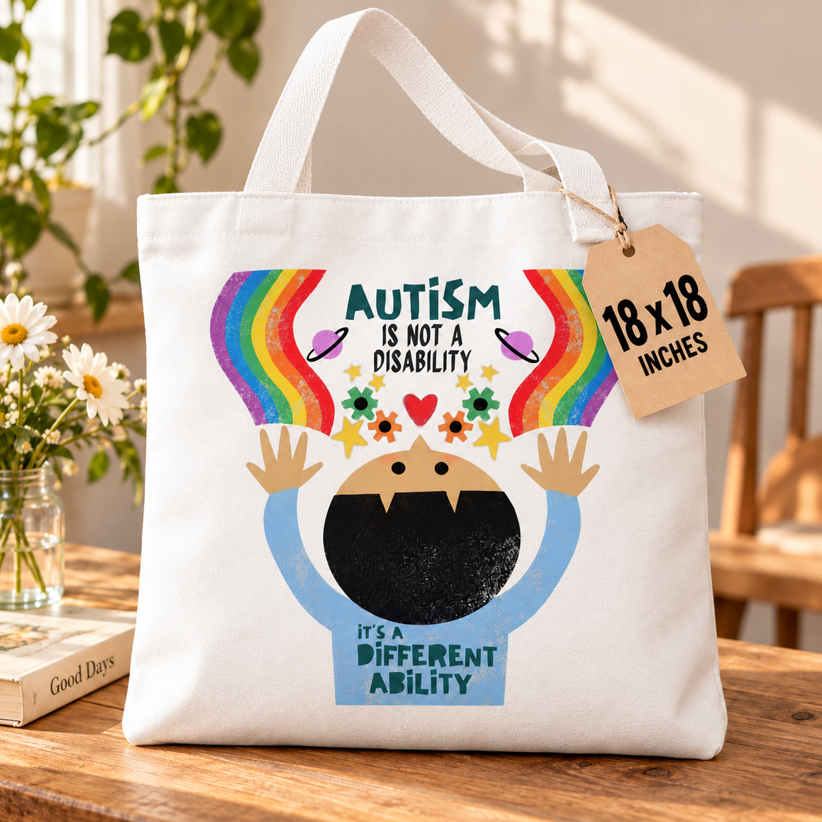 Autism Isn't a Disability, It's a Different Ability Tote Bag