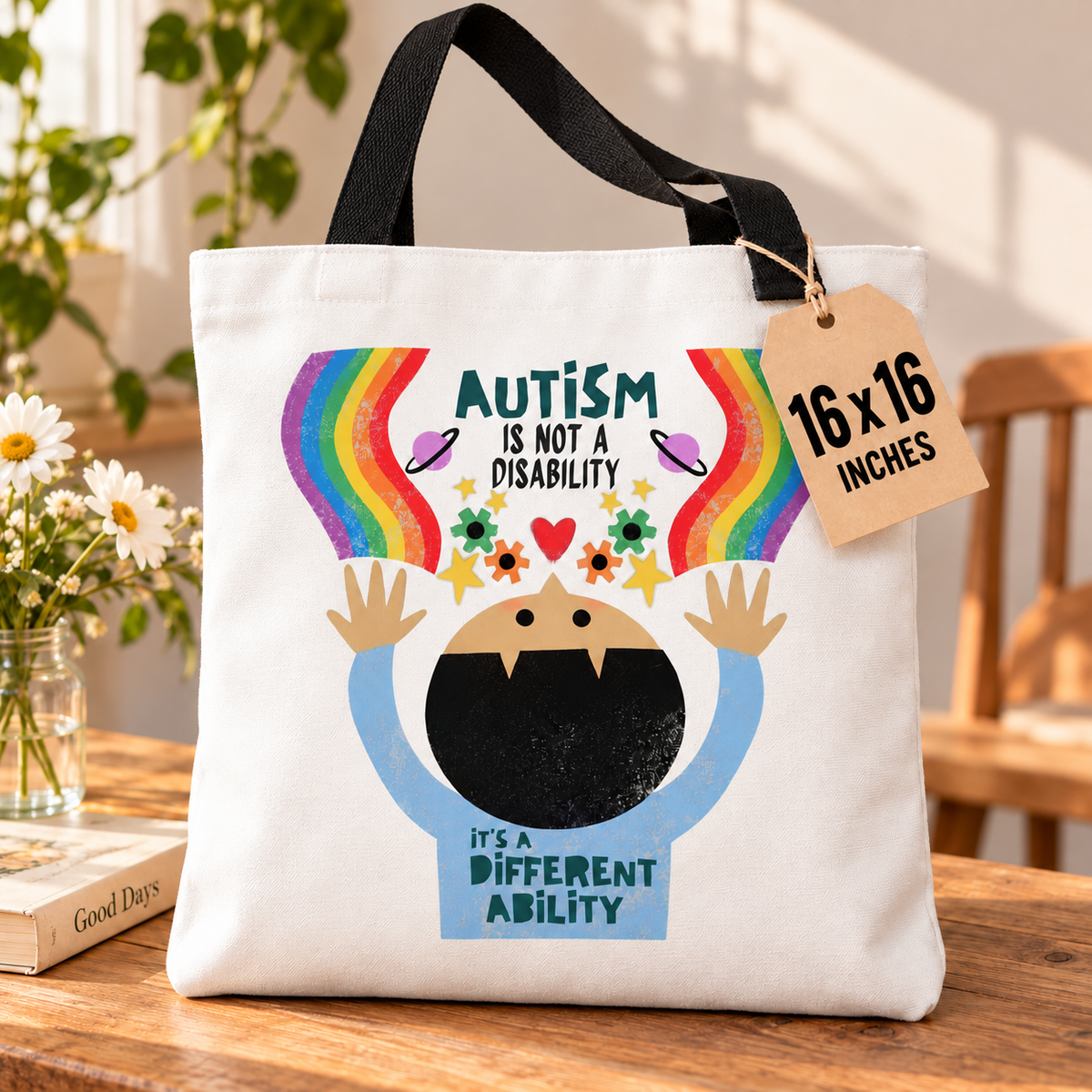 Autism Isn't a Disability, It's a Different Ability Tote Bag