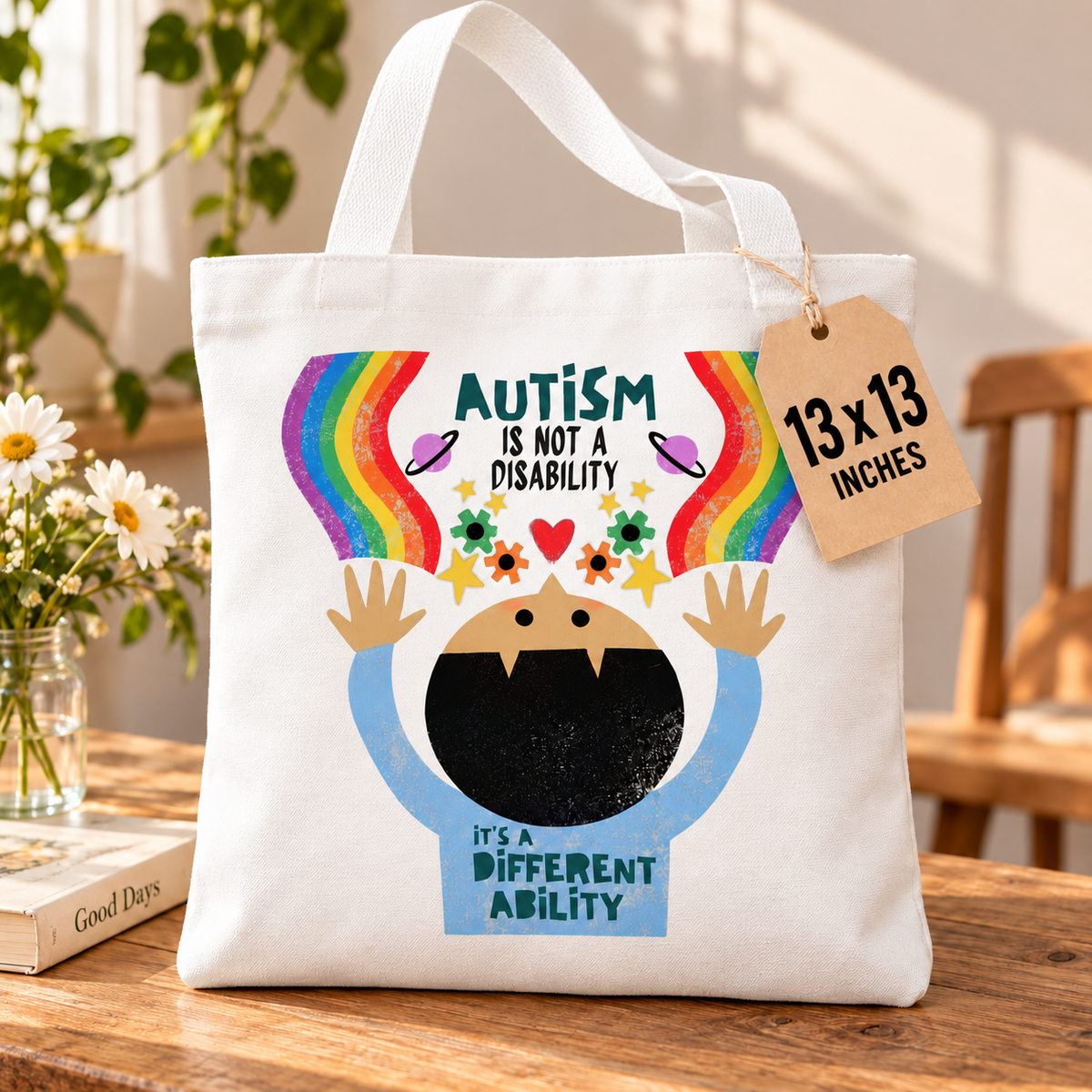 Autism Isn't a Disability, It's a Different Ability Tote Bag