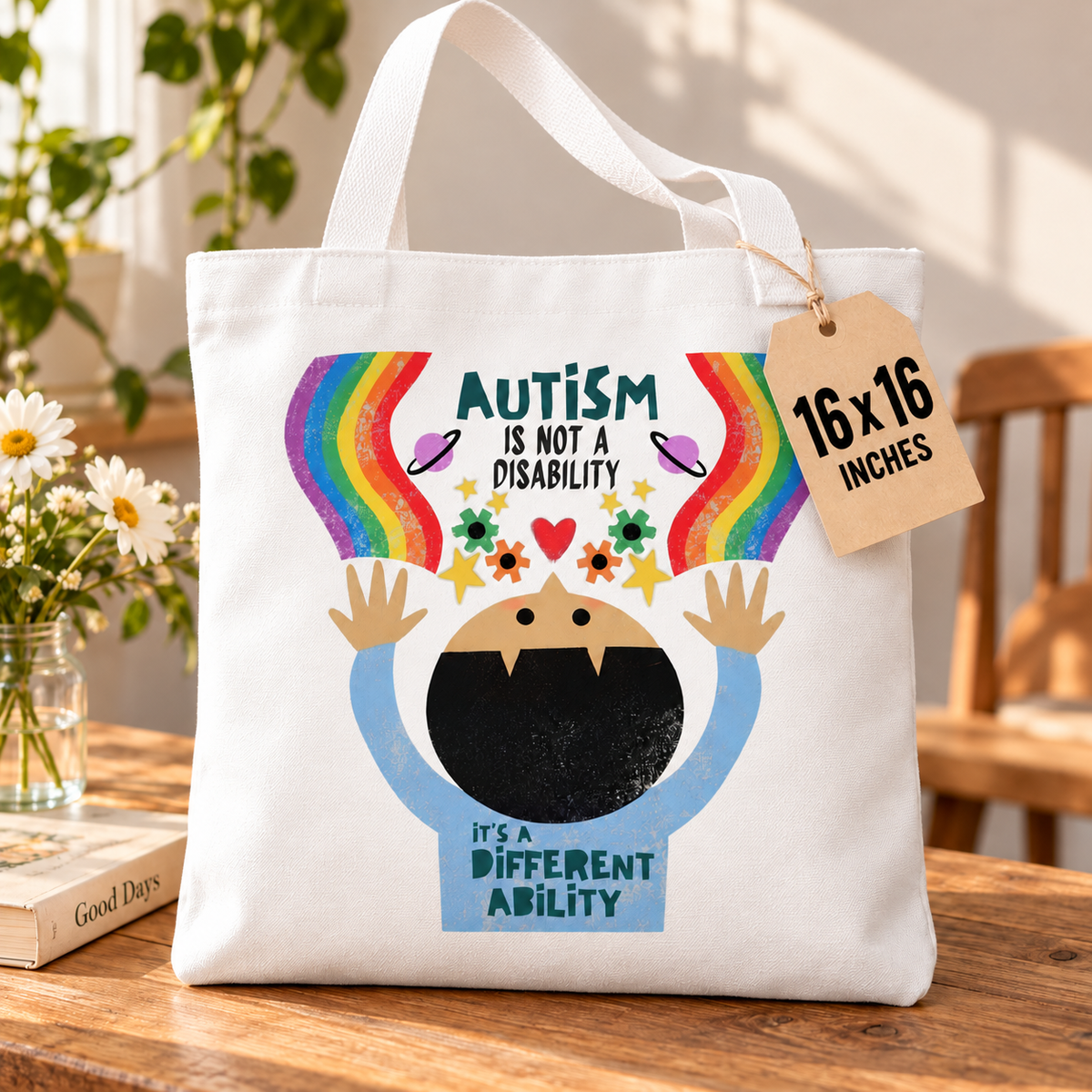 Autism Isn't a Disability, It's a Different Ability Tote Bag