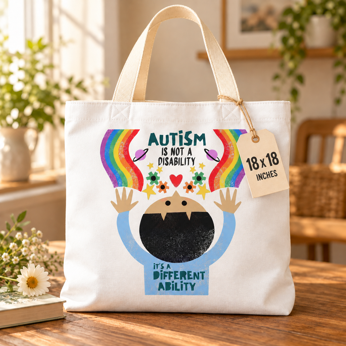 Autism Isn't a Disability, It's a Different Ability Tote Bag