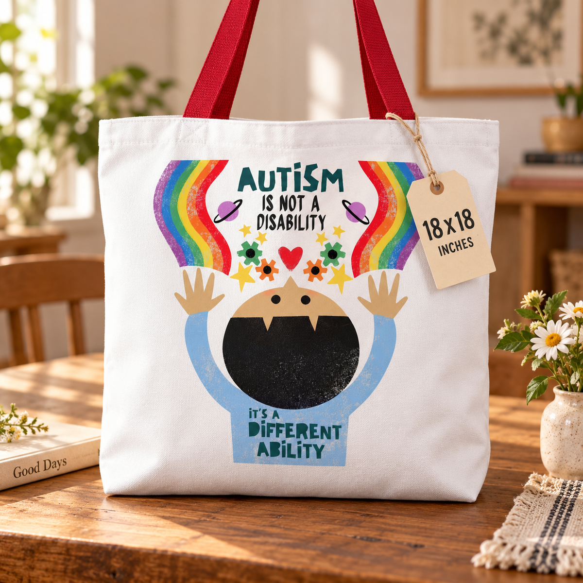 Autism Isn't a Disability, It's a Different Ability Tote Bag