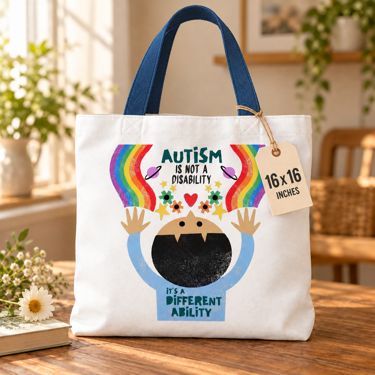 Autism Isn't a Disability, It's a Different Ability Tote Bag