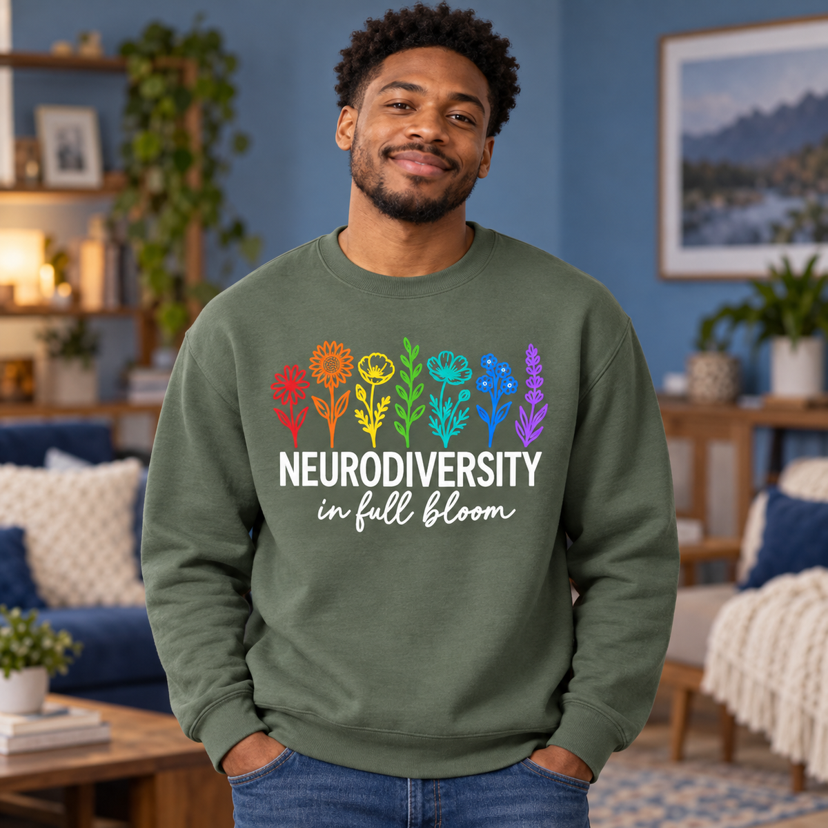 Unisex Neurodiverse in Full Bloom Crewneck Sweatshirt