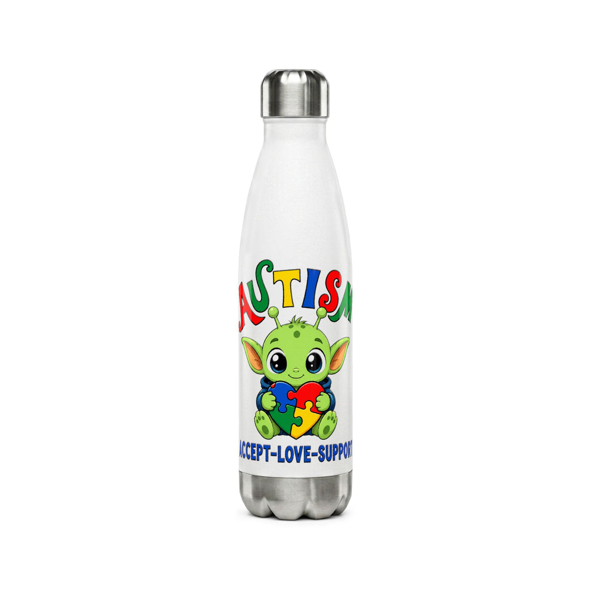 Accept • Love • Support Collection Water Bottle — 17oz Stainless Steel Bottle