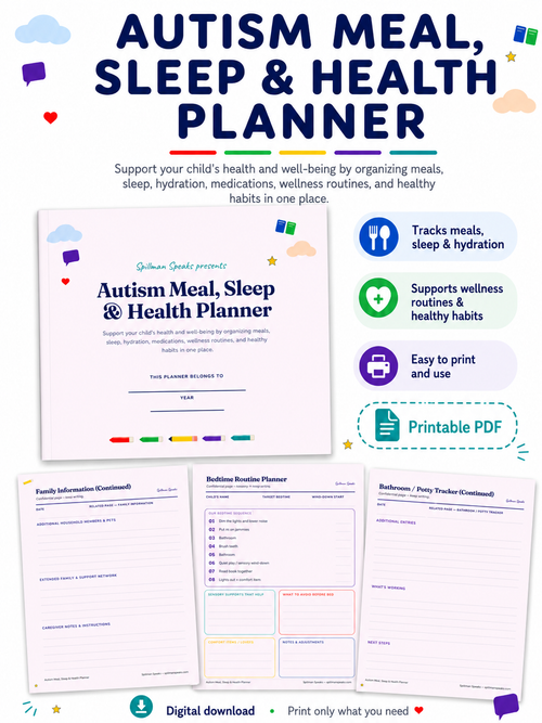 Planificador de comidas, sueño y salud para el autismo