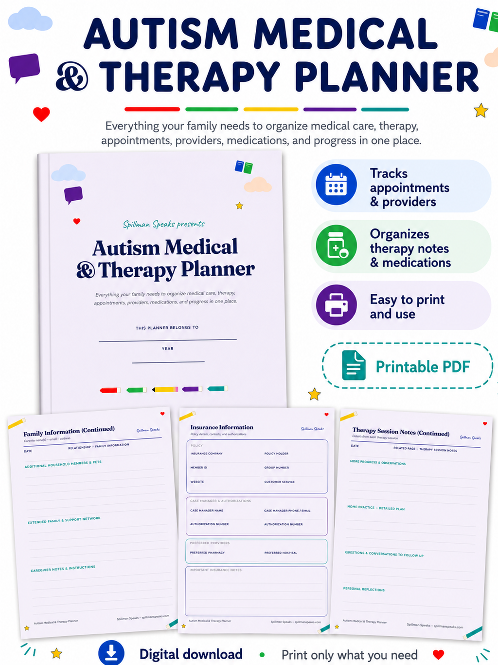 Autism Medical & Therapy Planner