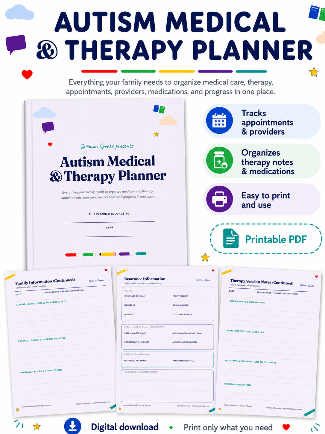 Autism Medical & Therapy Planner
