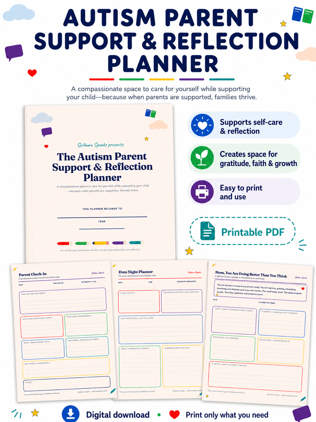Autism Parent Support & Reflection Planner